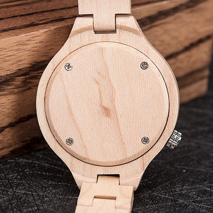 Orologio di legno luminoso