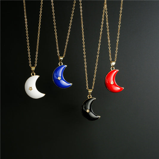 Collana luna e stella multicolore