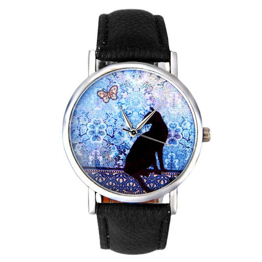 Orologio Gatto Pelle