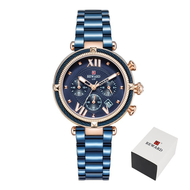Orologio impermeabile al quarzo cinturino acciaio