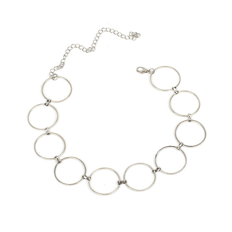 Bracciale geometrico rotondo argentato