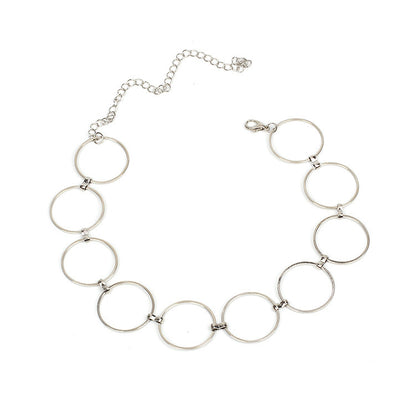 Bracciale geometrico rotondo argentato