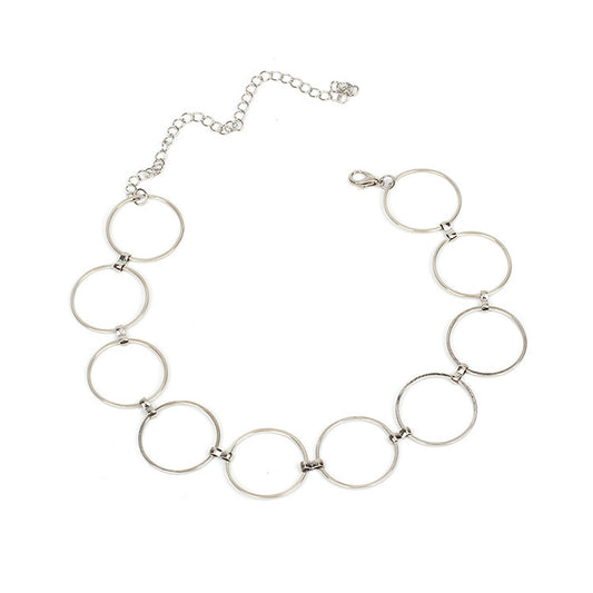 Bracciale geometrico rotondo argentato
