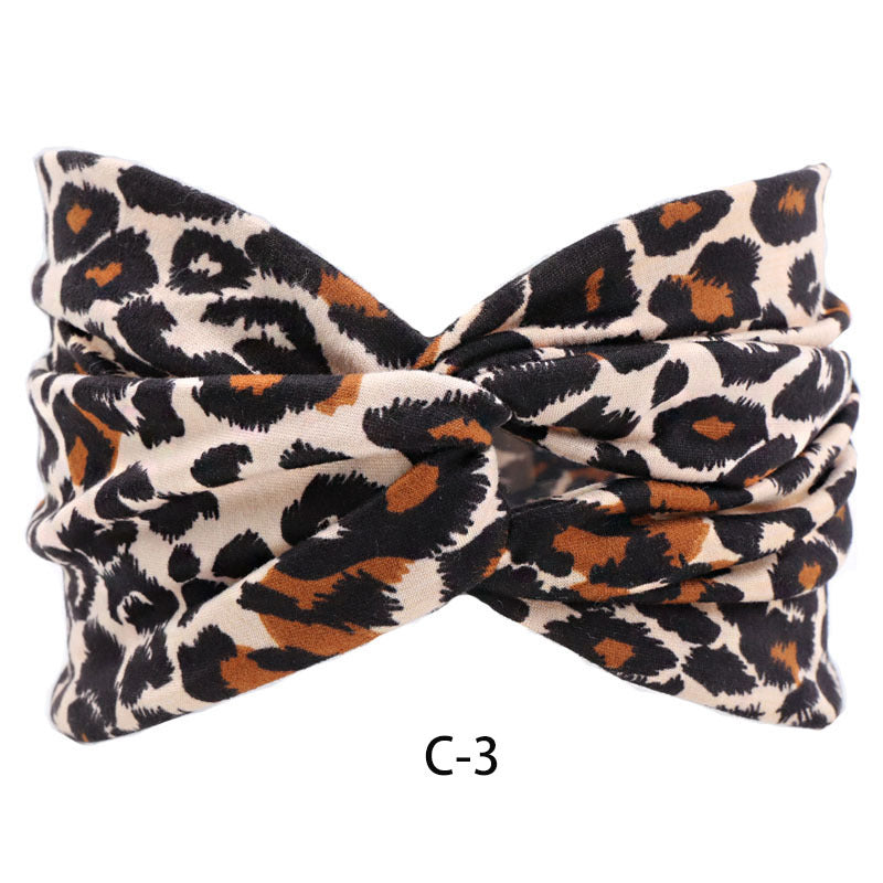 Fascia capelli cotone stampato larga