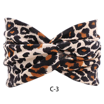 Fascia capelli cotone stampato larga