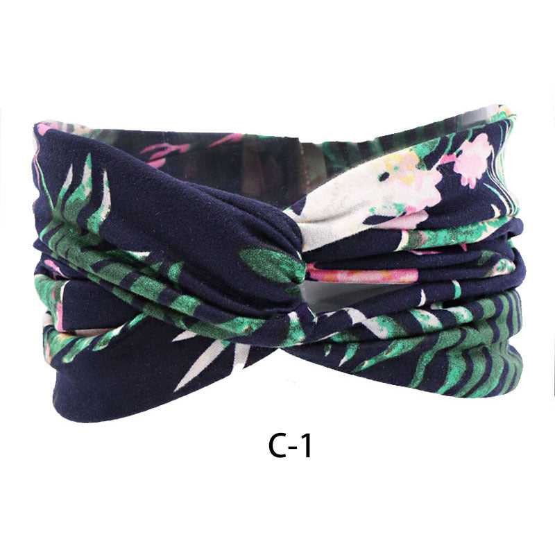 Fascia capelli cotone stampato larga