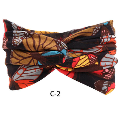 Fascia capelli cotone stampato larga