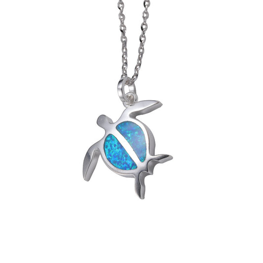 Collana tartaruga opale argento