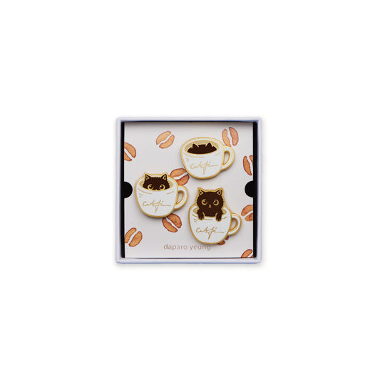 Spilla gatto caffè