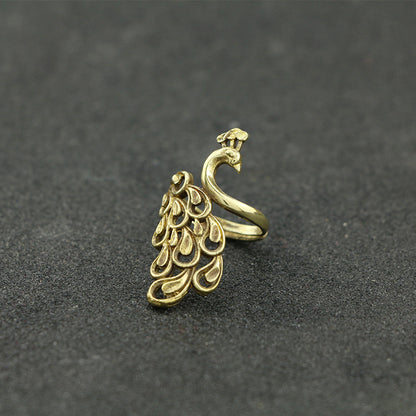 Anello pavone rame regolabile