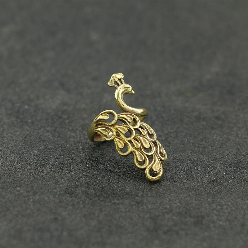 Anello pavone rame regolabile