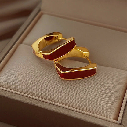 Orecchini clip doppia faccia quadrati