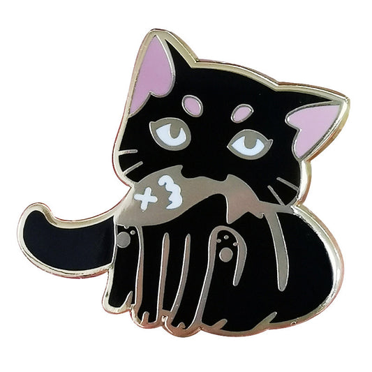 Spilla gatto nero tenera