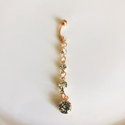 Piercing ombelico zircone dorato con nappa