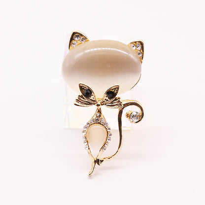 Spilla gatto con strass