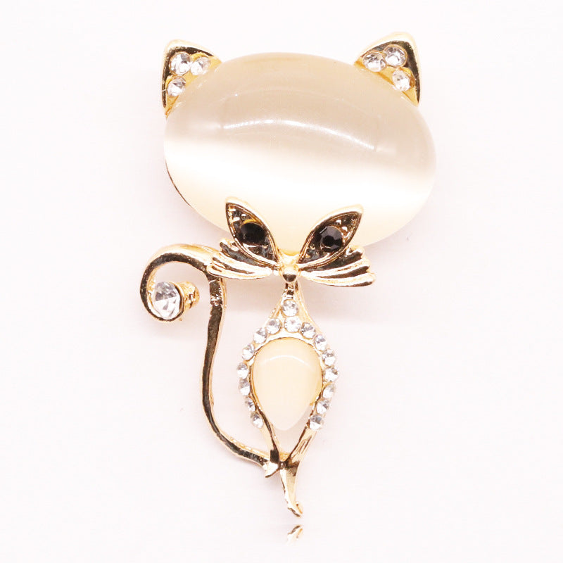Spilla gatto con strass