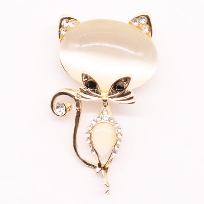 Spilla gatto con strass