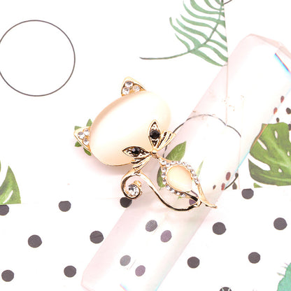 Spilla gatto con strass