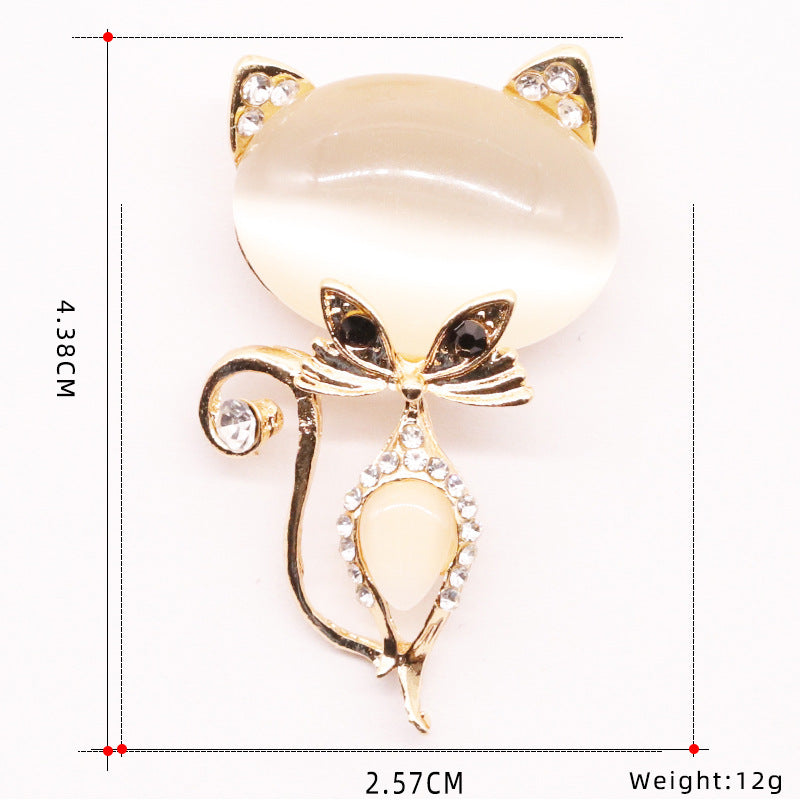 Spilla gatto con strass