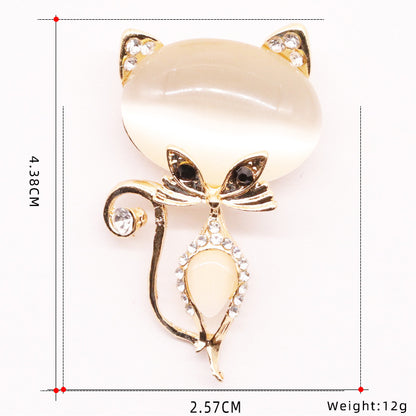Spilla gatto con strass