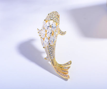 Spilla carpa koi con zircone