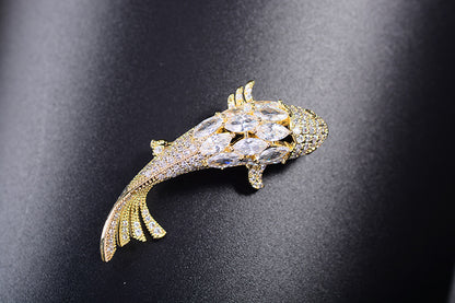 Spilla carpa koi con zircone