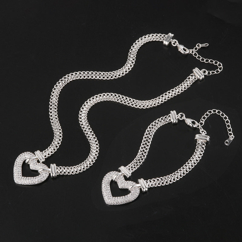 Set collana cuore dorata