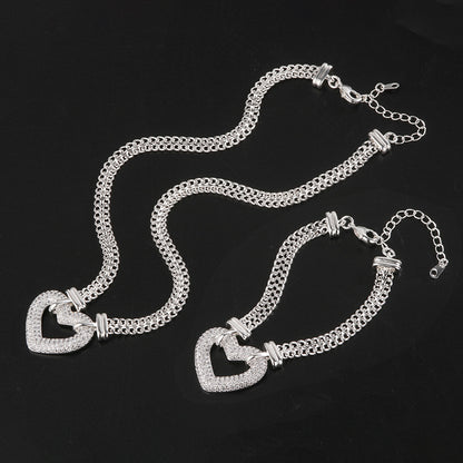 Set collana cuore dorata