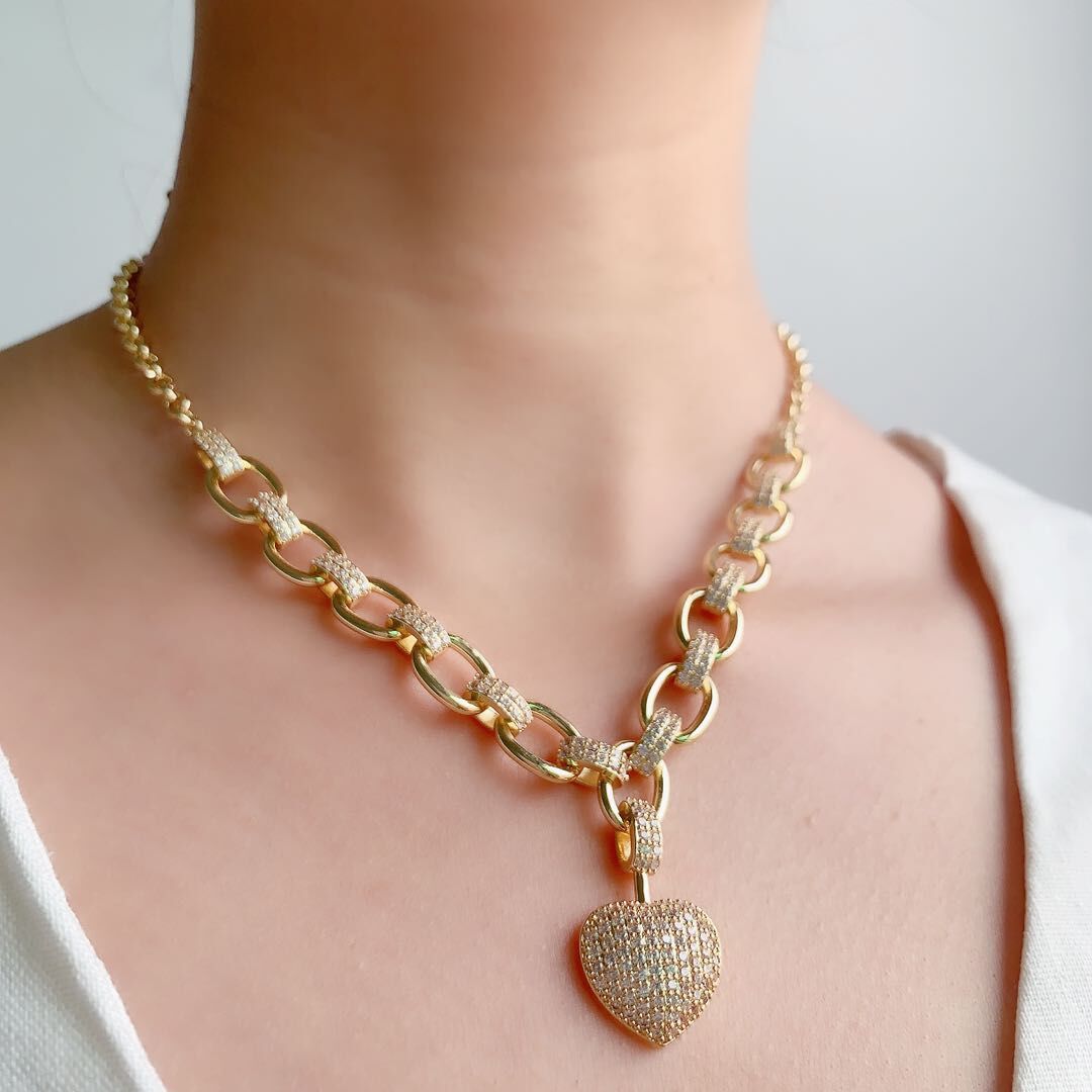 Set collana cuore dorata