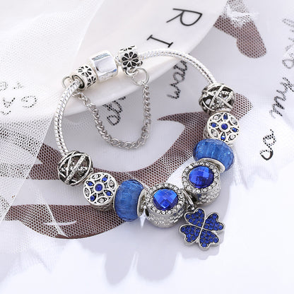 Bracciale cristallo blu con ciondolo