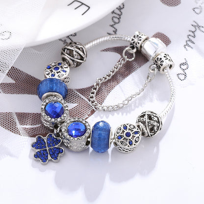 Bracciale cristallo blu con ciondolo