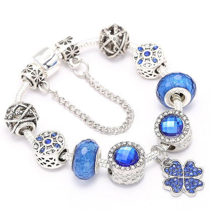 Bracciale cristallo blu con ciondolo