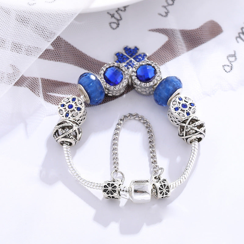 Bracciale cristallo blu con ciondolo