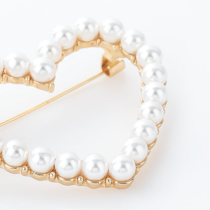 Spilla cuore con perle