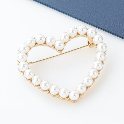 Spilla cuore con perle