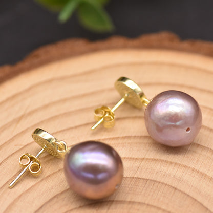 Orecchini Perle Barocche Viola