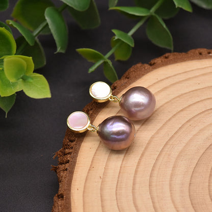 Orecchini Perle Barocche Viola