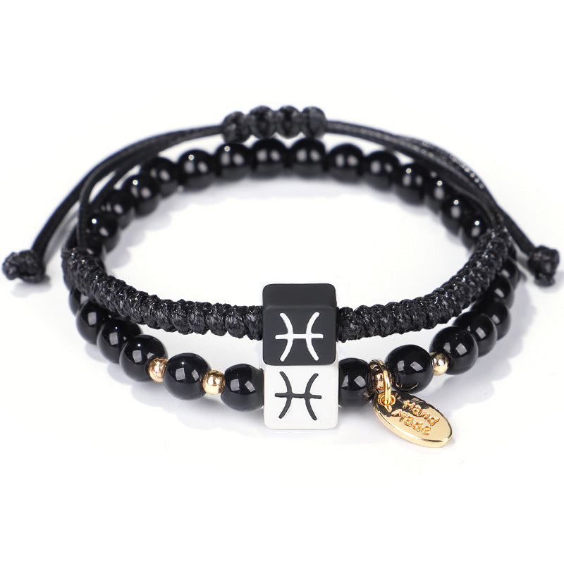 Bracciale zodiaco nero bianco
