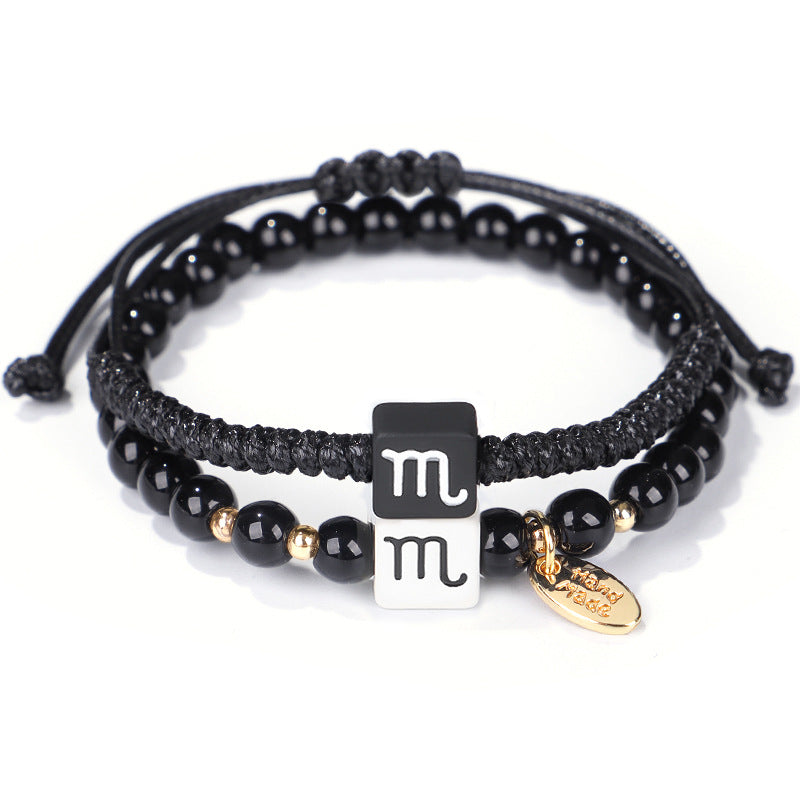 Bracciale zodiaco nero bianco