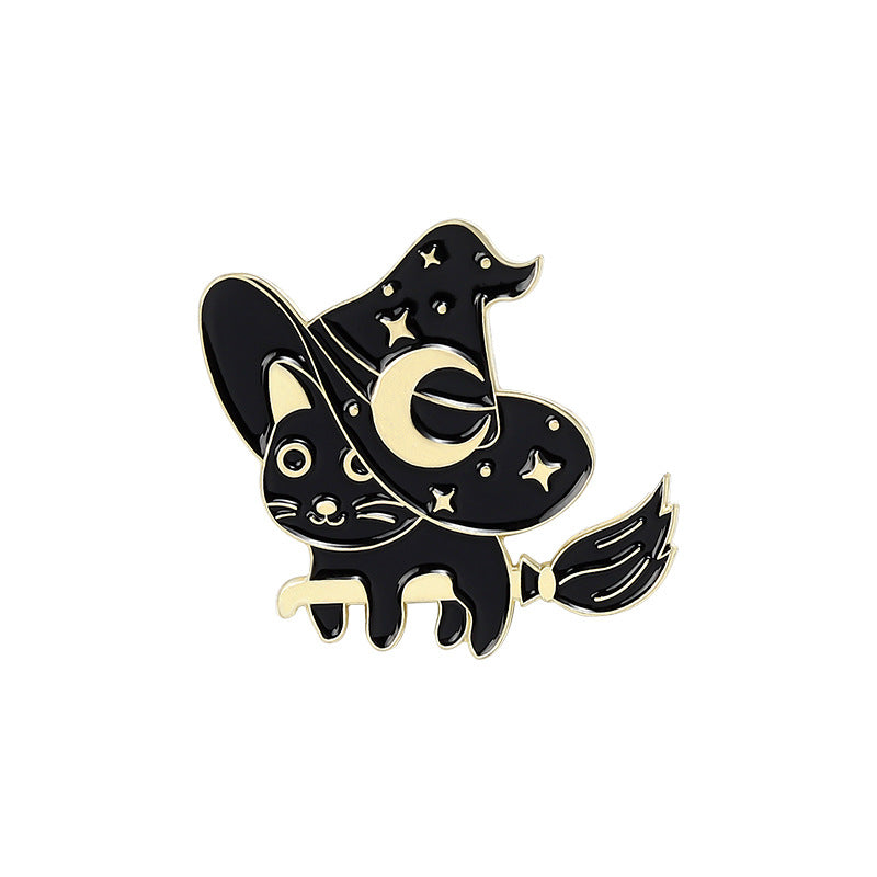 Spilla gatto nero stregone