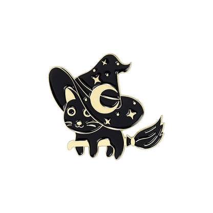 Spilla gatto nero stregone