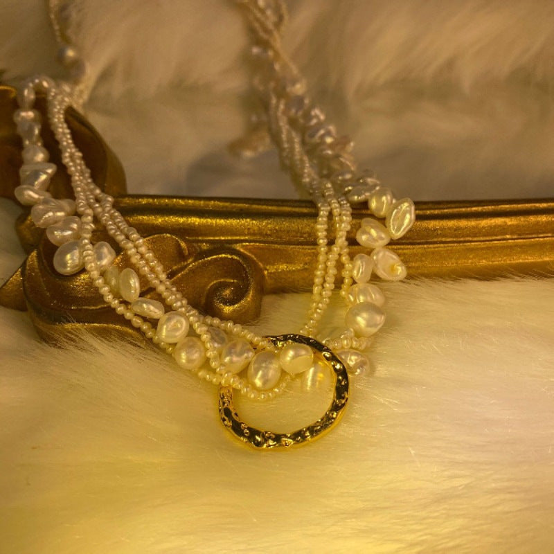 Collana perla barocca stratificata