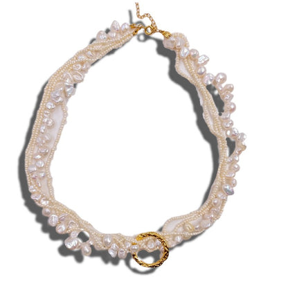 Collana perla barocca stratificata
