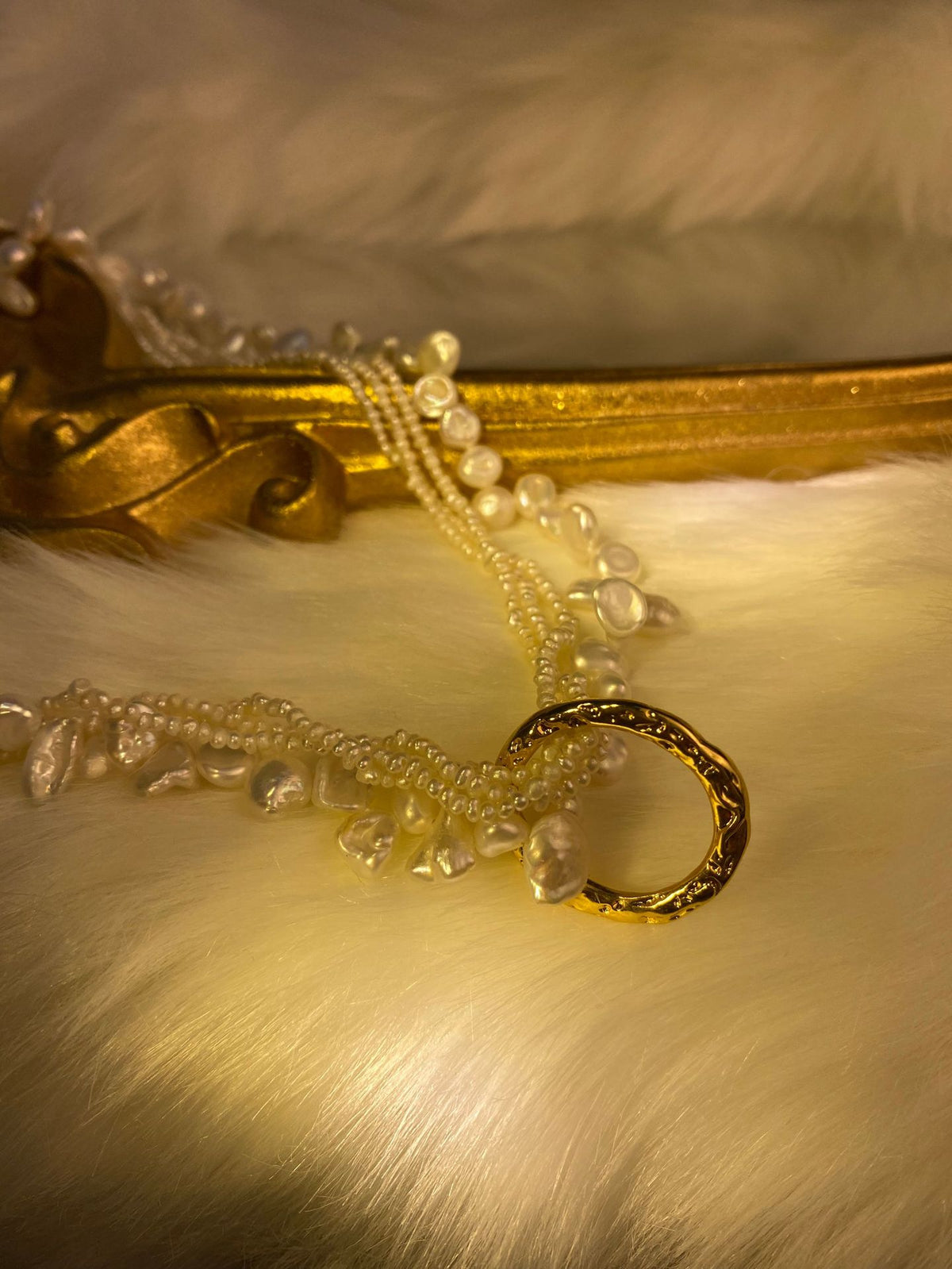 Collana perla barocca stratificata