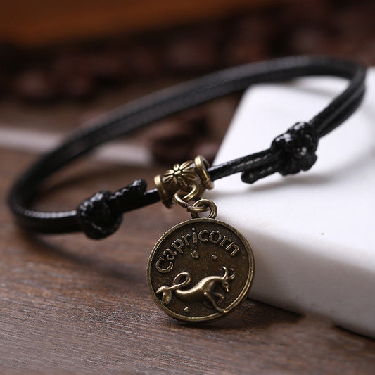 Cavigliera zodiaco corda nera