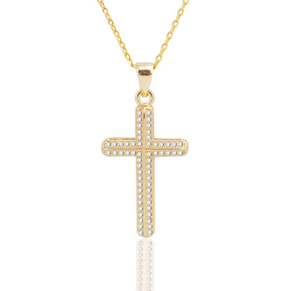 Collana croce con diamanti