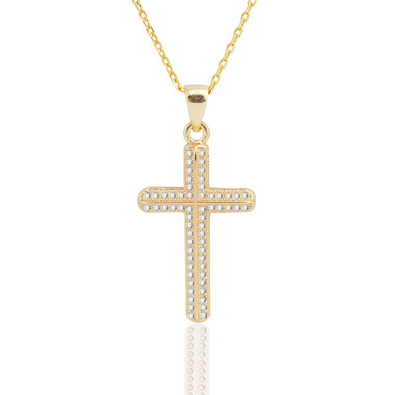 Collana croce con diamanti