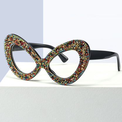 Occhiali a farfalla con strass