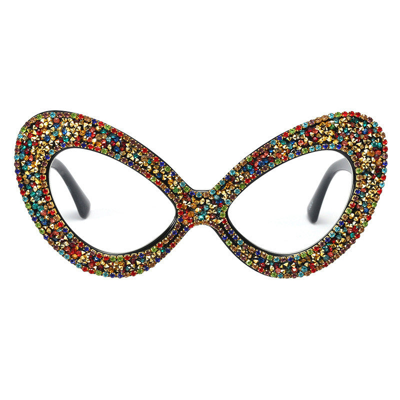 Occhiali a farfalla con strass