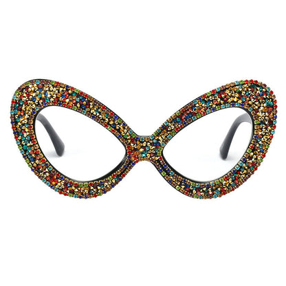 Occhiali a farfalla con strass